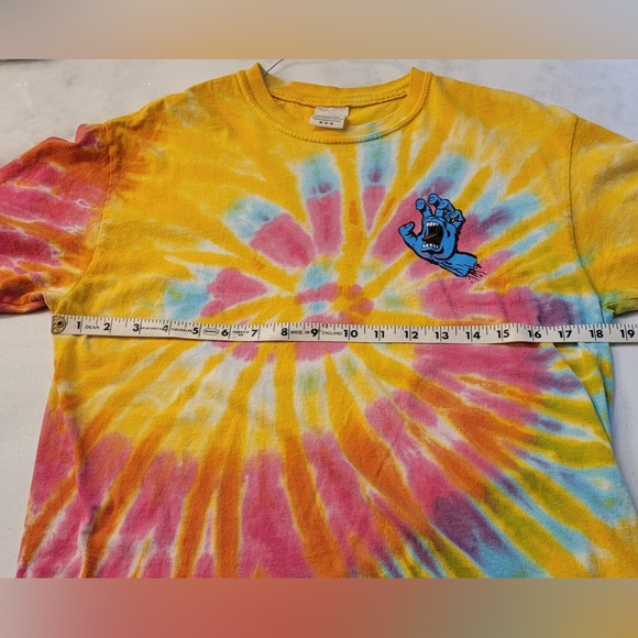 Santa Cruz Skateboards Rainbow Tie Dye Screaming Hand Logo T-Shirt Size Medium - Picture 3 of 6